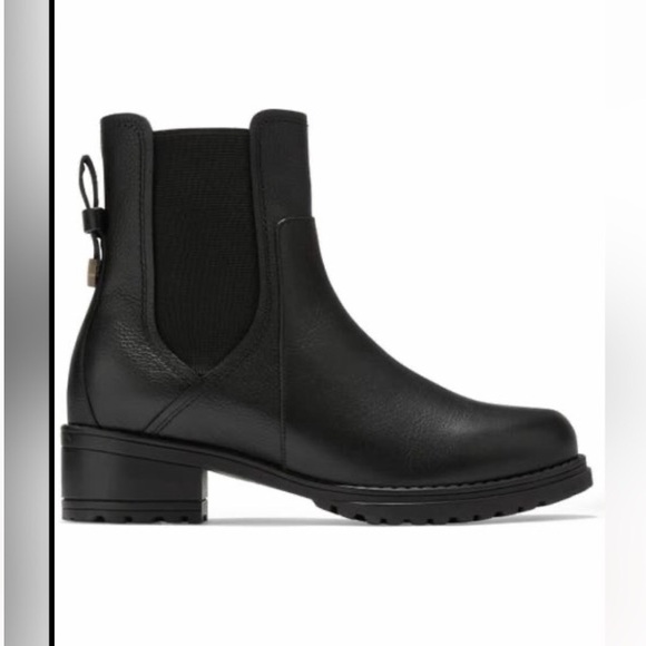 Cole Haan Black Leather Camae Chelsea Combat Boot , Waterproof - Picture 3 of 9